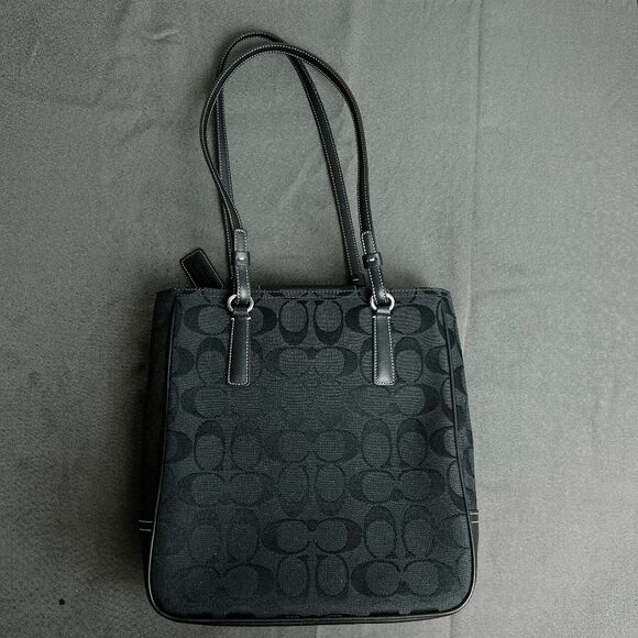 COACH Signature 6090 Black Jacquard Leather Lunch Tote Bag - Picture 10 of 11